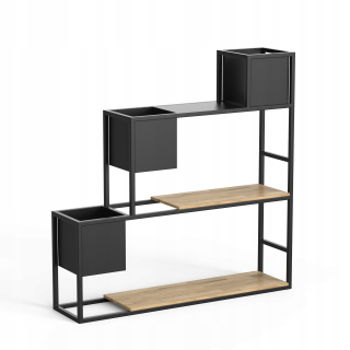 Stojan na kvety - Oak kvetinový Rack Mirt Loft hornej malý dub