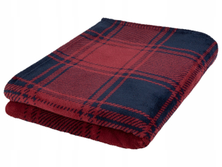 Prikrývka - Deka LIVARNO HOME polyester 150 cm x 200 cm čierna, odtiene červenej