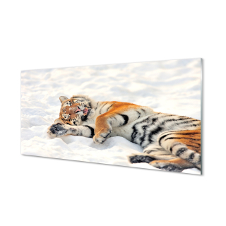 Obrázok akrylové sklo Tiger zimný sneh 140x70 cm