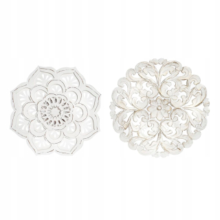 Dekorácia steny DKD DOMOV DECOND MDF WHITE MANDALA
