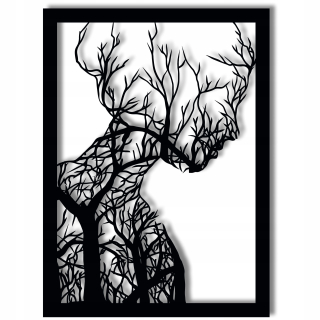 Dekorácie na stenu žena 70 cm stromový panel Openwork