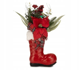 Kvety vianočnej dekorácie v Santa's Shoe 46 cm