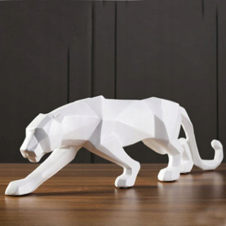 Dekorácie, leopard -panther sošky, geometrické