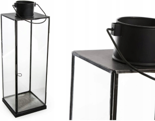 Lampáš, svietník - Ozdobný kovový lampiónový lampiónový ozdoba 48 cm