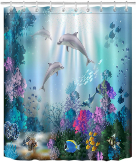 Vodotesná sprchová opona delfínu 150x180cm