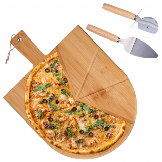 Pizza doska drevená noža