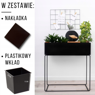 Stojan na kvety - Kovový kvetináč Flora M + Overlay a príspevok