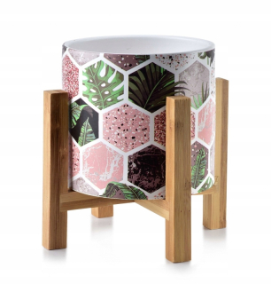 Stojan na kvety - Kvetináč - Flower Plášť - drevený podstavec