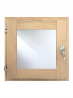 Sauna, príslušenstvo - Drevené saunové okno jelša 60*60 zasklenie