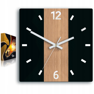 Nástenné hodiny ModernClock biele, čierne, odtiene hnedej, 30 cm