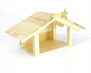 Vianočný betlehem, veniec dekorácia - Drevený betlehem Betlehem 10 cm figúrky