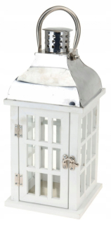 Lampáš, svietník - Drevená lucerna, Lateren White 32 cm