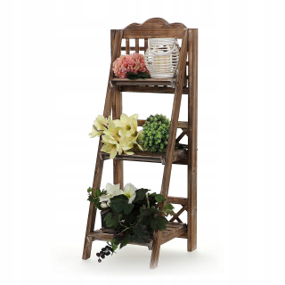 Stojan na kvety - Drevený stojan na kvety Rack rebrík 100cm