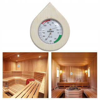 Teplomer z dreva z borovicového dreva a hygrometer 2 za 1 d