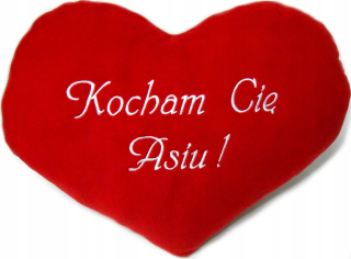 Vankúš -  Veľké vankúšové srdce s venovaným darčekom na Valentína