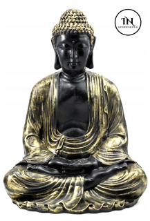 Veľká postava meditujúci Buddha dhyana mudra złoty