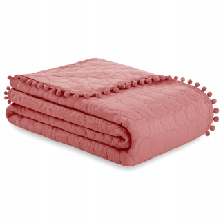 Prikrývka na posteľ - Deplikácia Ameliahome Polyester 240 x 220 cm odtiene červenej