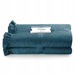 Prikrývka na posteľ - Postpatient Ameliahome Polyester 240 x 220 cm odtiene modrej