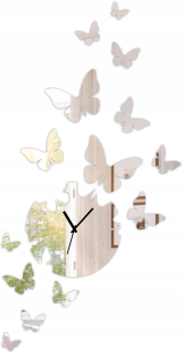 Hodiny - Big Modern Silent Nástenné hodiny Butterflies D50L