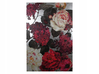 Veľký obraz kvety strieborný 150x225x5 cm kWh7966