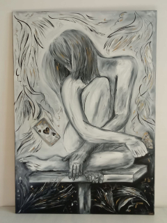 Veľká olejomaľba 100x70 „ako Kier“ Reut