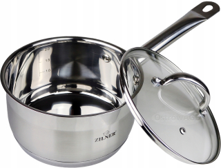 Hrniec, kastrol - Veľká panva s 2.4L strieborné veko 18cm Zilner
