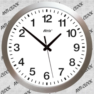 Hodiny - Veľké hliníkové hodiny kráčajúce dozadu / 40 cm