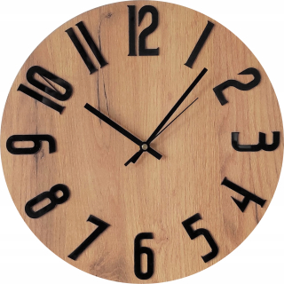 Hodiny - Veľké drevené Silent Nástenné hodiny 35cm Craft Oak