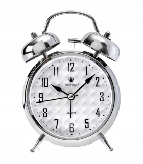 Hodiny - Veľký retro classic alarm zvony PT257 Silver
