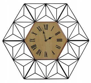 Hodiny - Veľký čierny hodiny geometrické moderné loft scanda