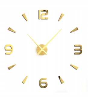 Hodiny - Big Wall Clock 3D DIY 70 cm, 130 cm T4218 Gold
