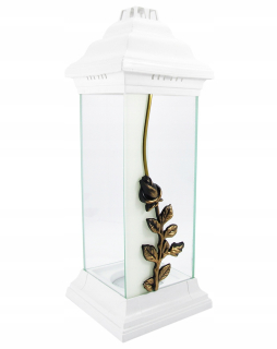 Večné svetlo, kahanec - Veľký sviečky kaplnka sklenená lampáš s ružovým 38cm