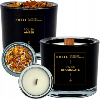 Scéna Sviečka lesk Amber Amber Noble 1 kc. + Scéna Sviečka Swiss Swiss Chocolate Noble 1 ks.