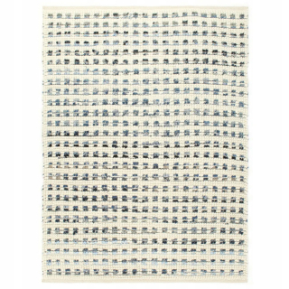 Kúpelňová predložka - Koberec, denim a vlna, 160 x 230 cm, modrá/biela