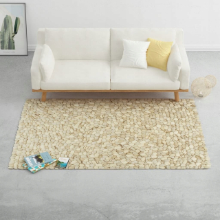 Kúpelňová predložka - Plstený koberec vlny s kamienkami 160x230cm Vidaxl