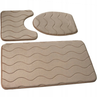 Kúpelňová predložka - Koberce kúpeľne béžové non -slip 3 cz.