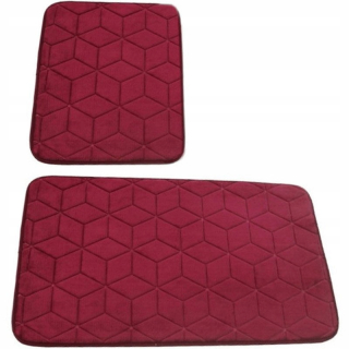 Kúpelňová predložka - Koberce Kúpeľne Non -Slip Burgundsko 2 diely