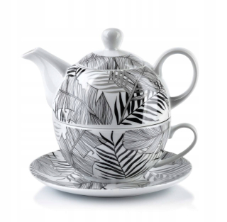 Čajník, kanvica na čaj - Porcelánová kanvica na čaj + káva pohár