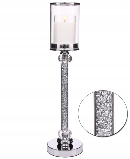 Lampáš, svietník - Exkluzívne svietnik lampáš kryštál pyritové 53 cm