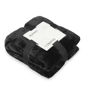 Prikrývka na posteľ - Homla prikrývka polyester 200 x 150 cm čierna