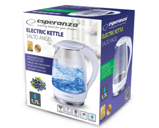 Čajník, kanvica na čaj - ESPERANZA Elektro Salto Angel LED Glass kanvice