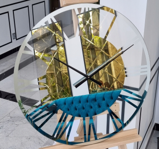 Hodiny - Nástenné hodiny Galakor čierne, strieborné, zlaté 60cm