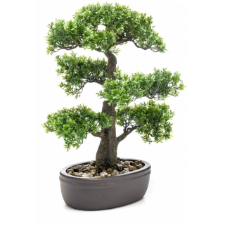 Emerald Umelá Fikus Bonsai v hnedej hrnci,