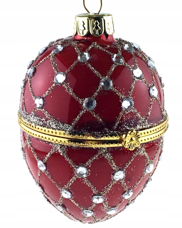 Vianočné ozdoby - Faberge vajcia PUZTORKO 10C sklo bombardovacie Premium