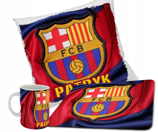 FC BARCELONA SET HRNČEK + VANKÚŠ + PODLOŽKA POD MYŠ + MENO RÔZNE DIZAJNY