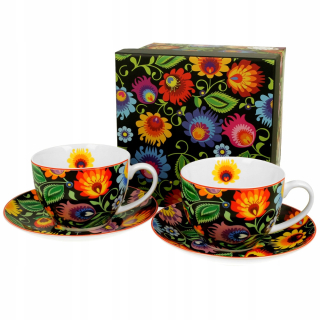 Šálky - Šálky a podšálky Duo Etnic porcelán 250 ml 2 ks.