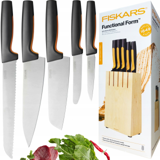 Sada nožov - Sada nožov v bloku Fiskars Functional Form, 5 ks.