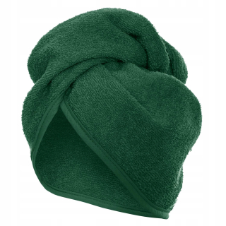 Turban na hlave z ihly a bavlnené závity odtieňov zelenej