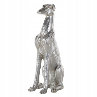 Figurín psa beliani greyhound striebro 80 cm