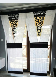 Hotová záclona - Zástenový panel Firana s rámom 120 cm x